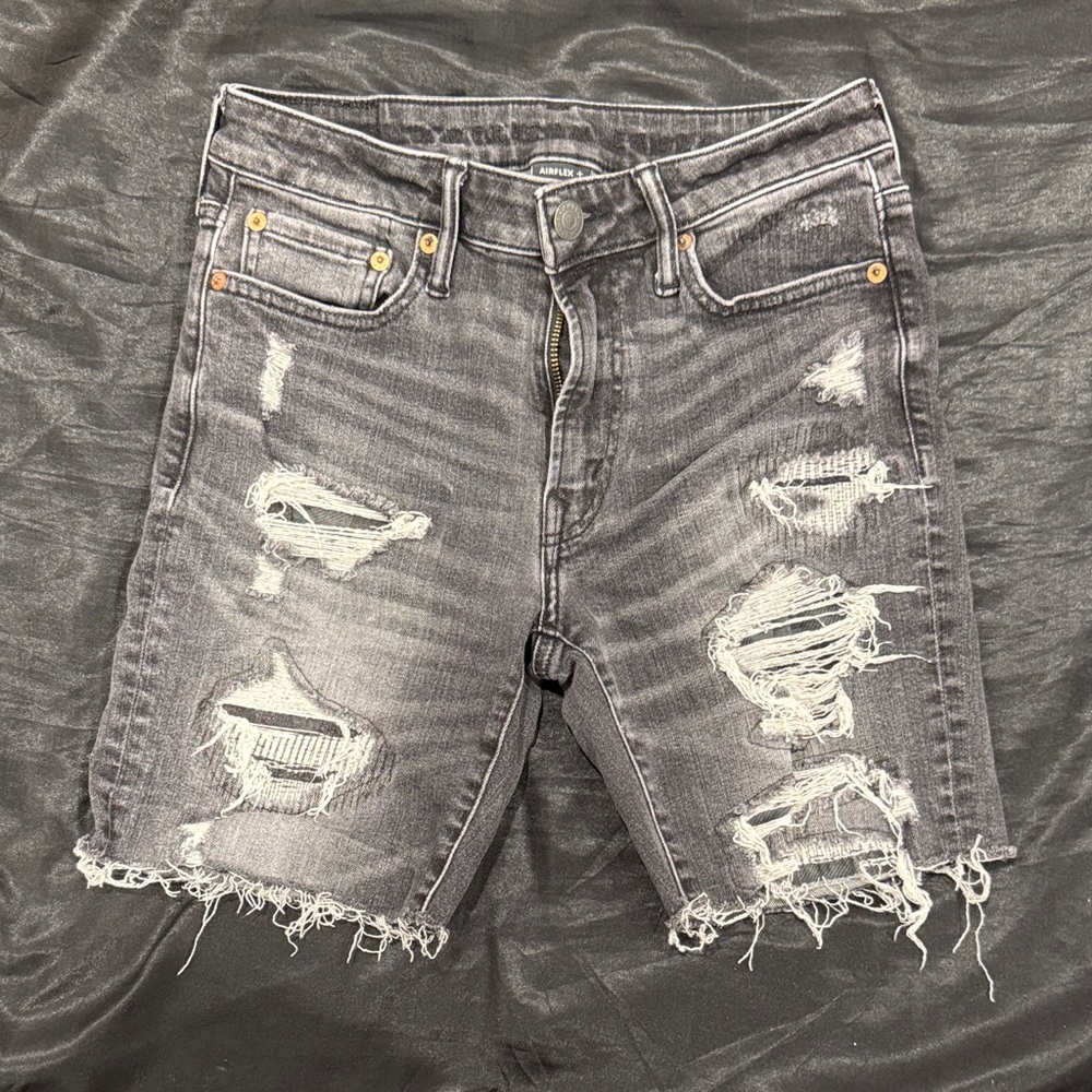 American Eagle Outfitters Distressed Gray Jean Shorts
